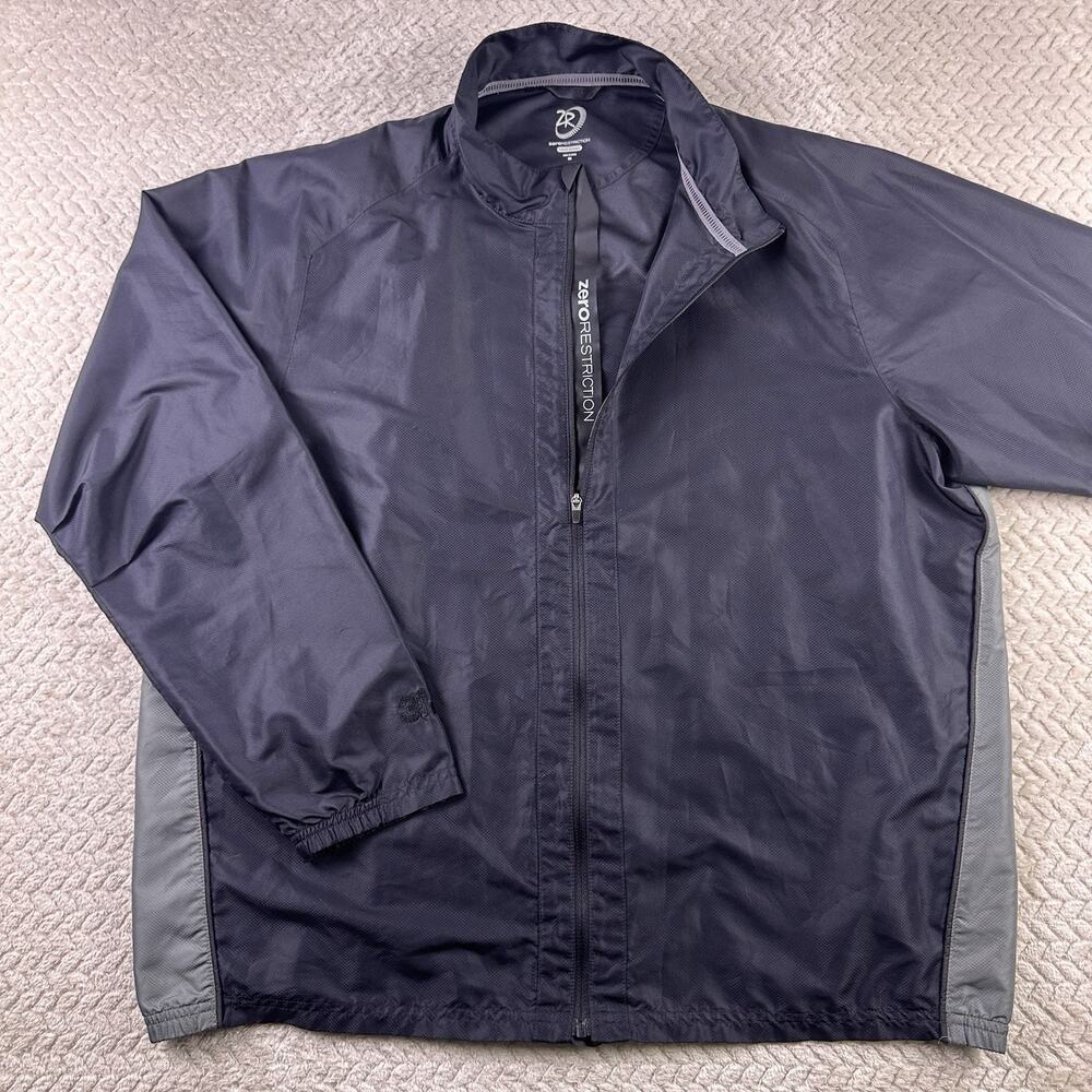 Zero Restriction Jacket Mens Medium M Black Tour Series Full Zip Windbreaker - Picture 2 of 10